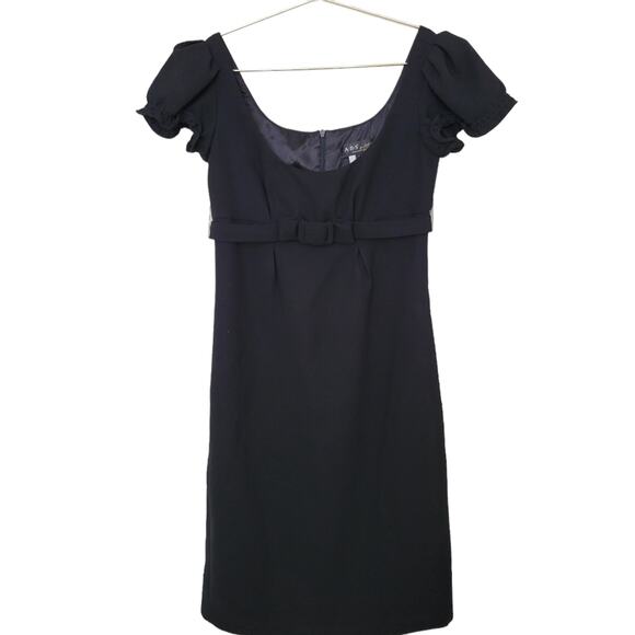 ABS Allen Schwartz Dresses & Skirts - ABS by Allen Schwartz Dress Sz 2 Smock Neck Bow Black Ruffle Sleeve Classic